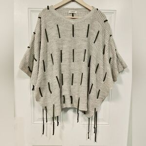 Boho lagenlook Kaftan knit Poncho Kimono Shawl Top onesize fit all green tan